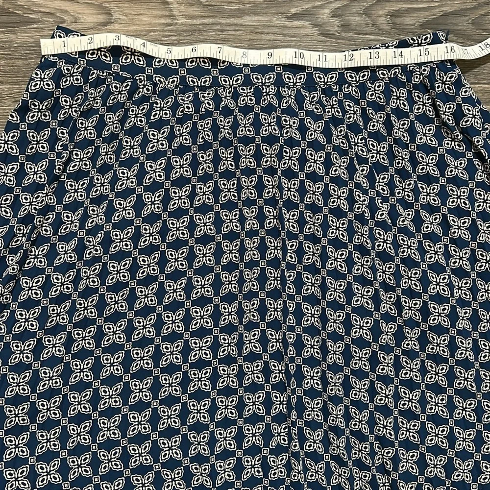 NEW J. Crew Size 10 Pleated Mini Skirt Seaport Blue Autumn Lined Print Preppy